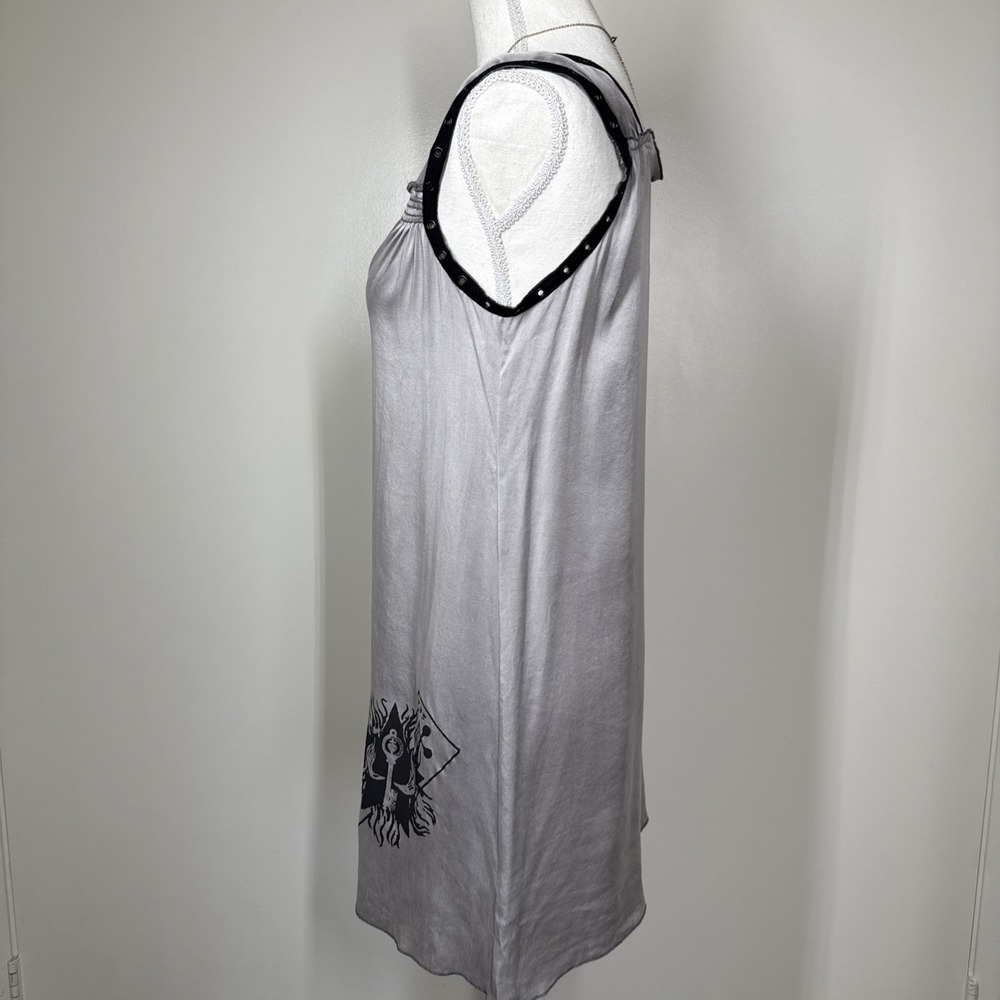 SALVAGE Vintage Silk Mini Dress Women's Sz M Grunge Punk Y2K Whimsigoth Babydoll - Picture 7 of 15